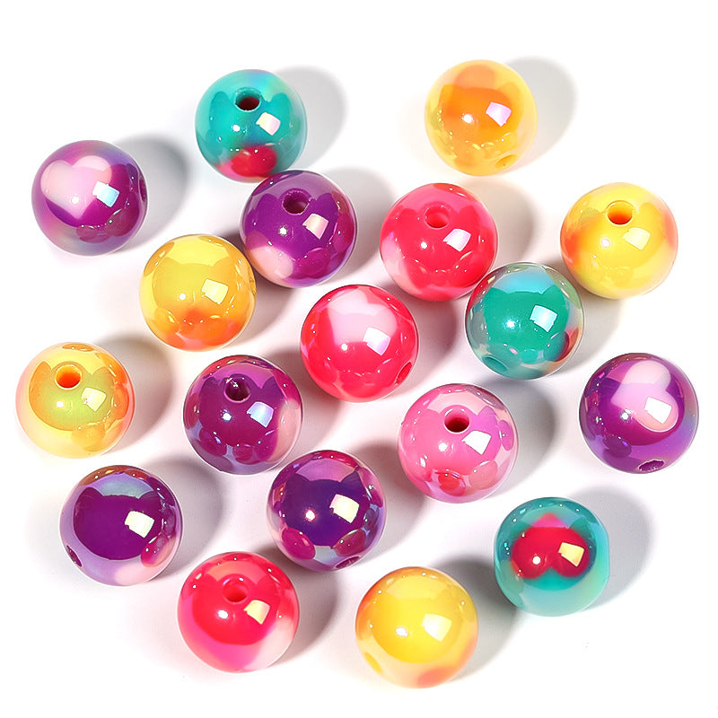 Wholesale 50pcs DIY 12MM 16MM Painted Heart Acrylic Beads